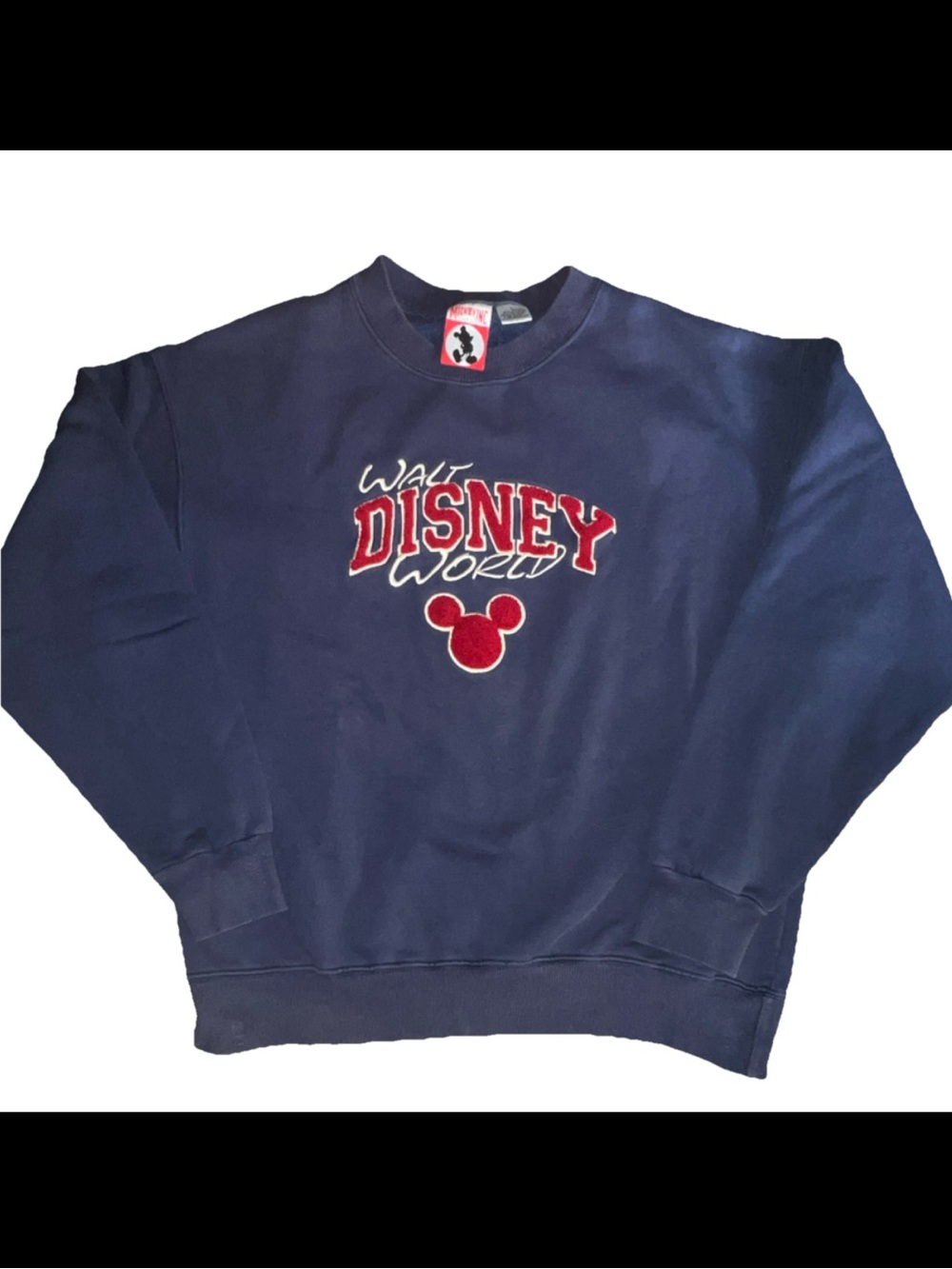 Vintage Disney Navy Sweatshirt with Red Walt Disney World Logo